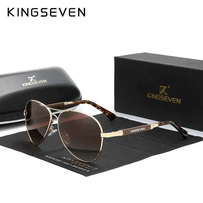 KINGSEVEN N7730 Polarized Pilot Sunglasses – Titanium Frame, Photochromic, UV400, Unisex