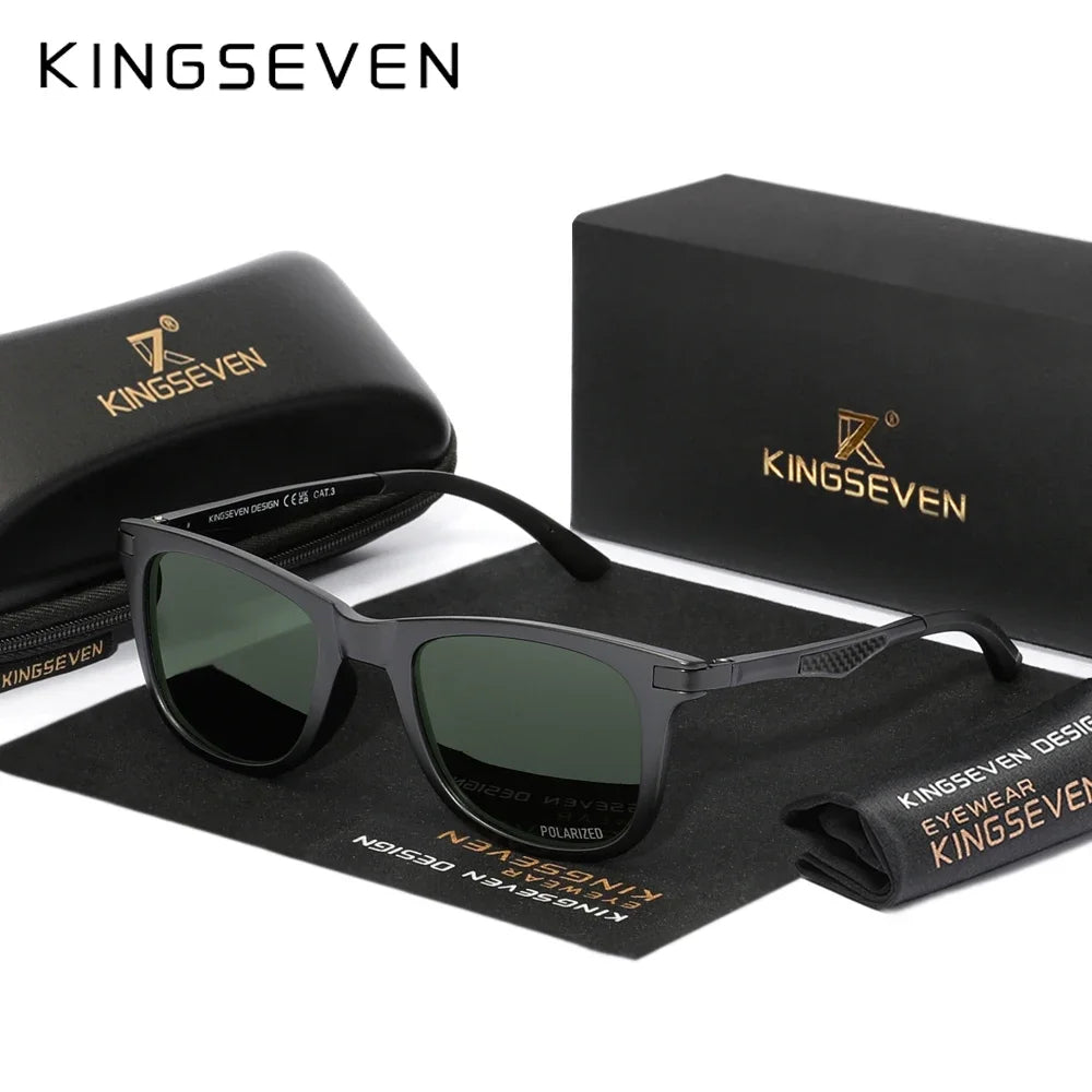 KINGSEVEN 7537 Polarized Sunglasses – Aluminium-Magnesium, Rectangle, UV400, Unisex