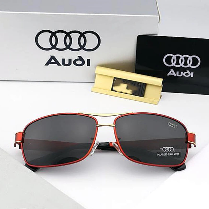 Audi Luxury Polarized Sunglasses – UV400 Anti-Reflective Rectangle Frame Unisex Driving &amp; Outdoor Eyewear (Model 55303)