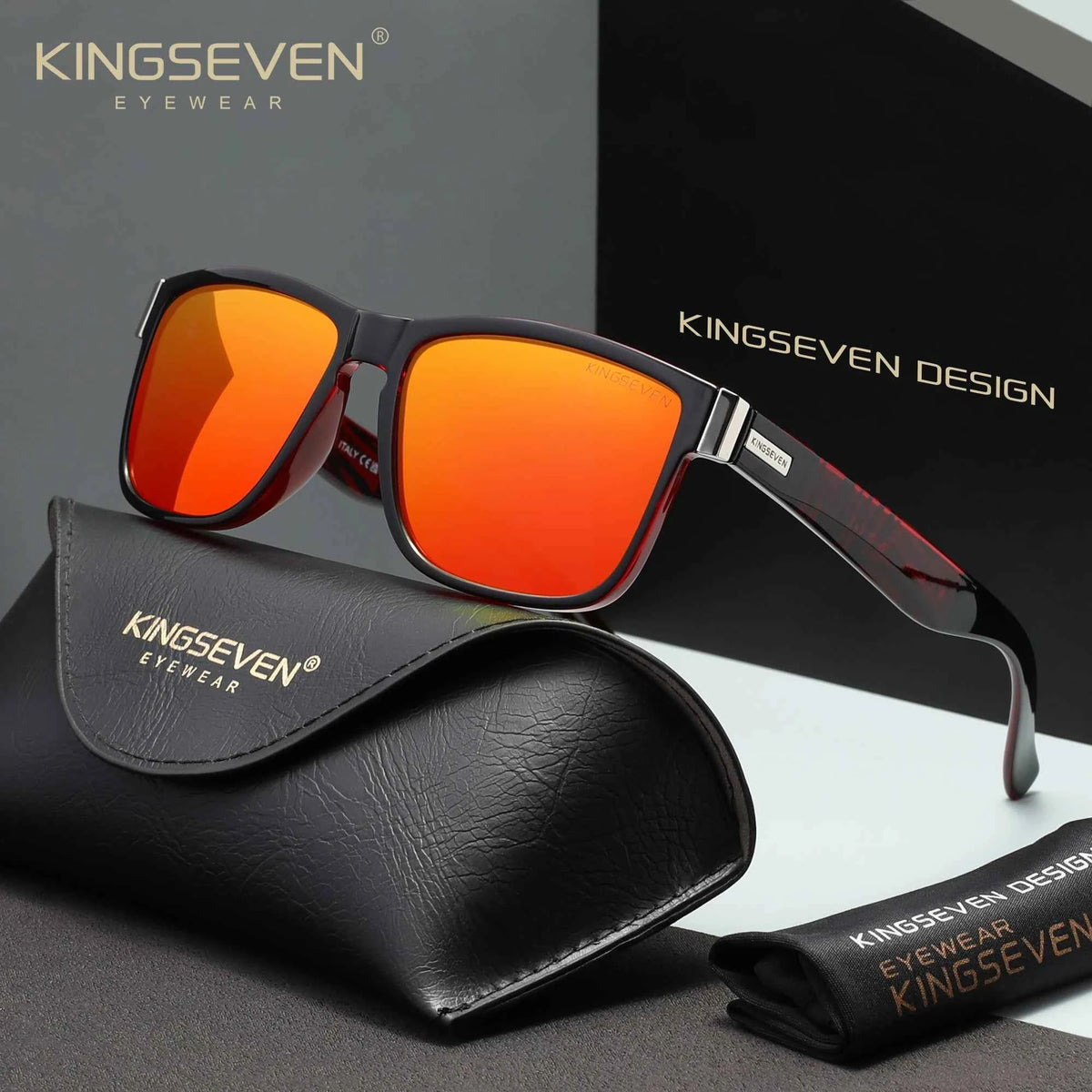 KINGSEVEN Zebra Pattern Polarized Sunglasses – Retro Rectangle, UV400, Unisex