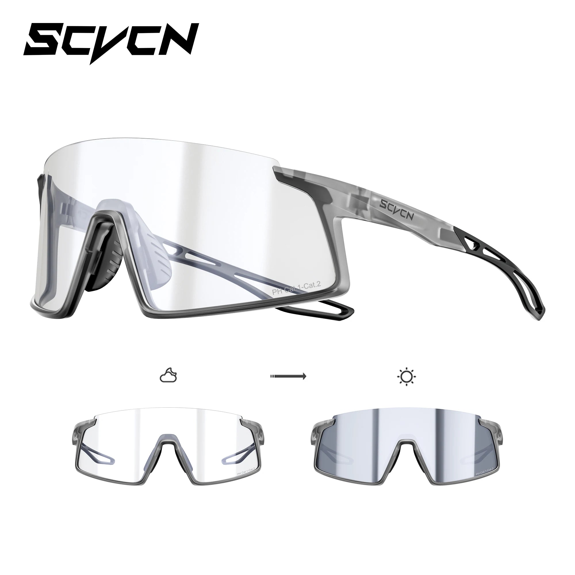 Kapvoe Cycling Sunglasses Photochormic Glasses for Men Hiking UV400 Sports Casual Glggles MTB Bike Glasses Outdoor Eyewear 2026