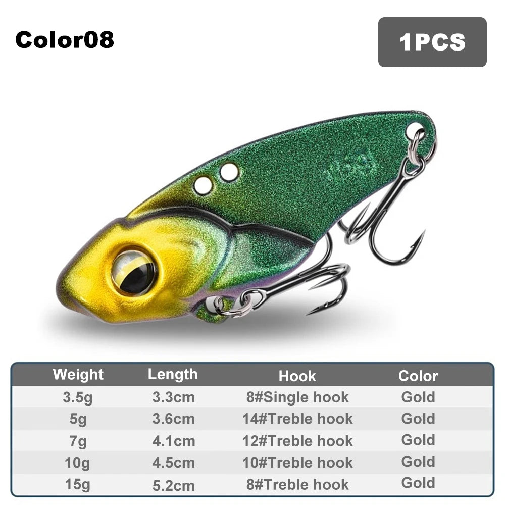 1PCS 3.5g/5g/7g/10g/15g VIB Fishing Lure Rattlesnake Iron Jig – Ultimate Long-Cast Hard Lure for Predatory Fish