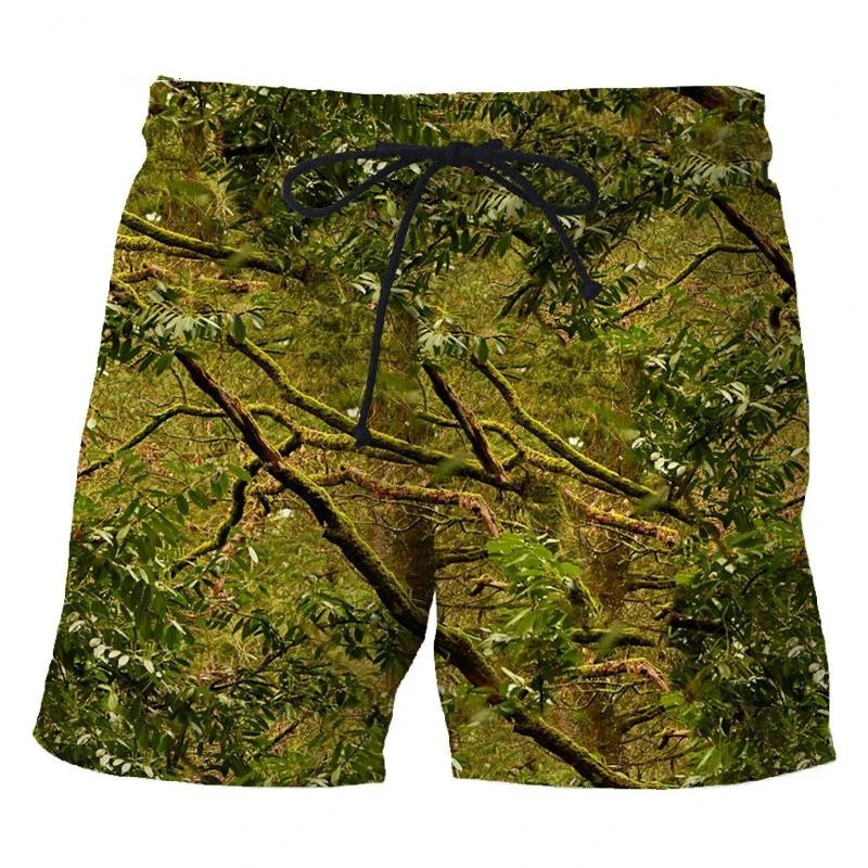 3D Print Camouflage Beach Shorts – Men&
