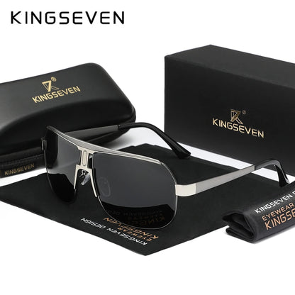 KINGSEVEN Polarized Square Oversized Sunglasses – UV400 Alloy Frame for Men &amp; Women