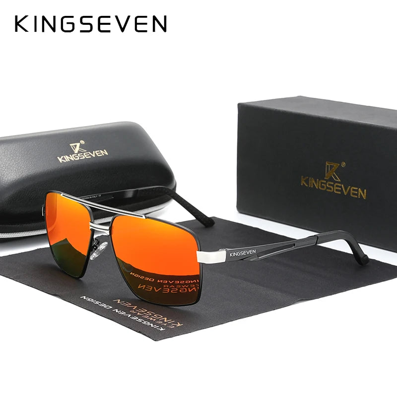 KINGSEVEN x7755 Aluminum Pilot Sunglasses – TAC Polarized Mirror, Anti-Reflective, UV400, Unisex
