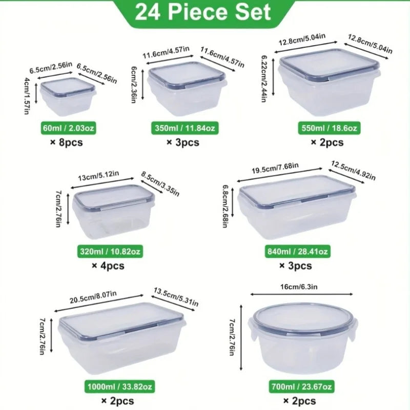 48Pcs BPA-Free Food Storage Set - 24 Airtight Containers &amp; Lids with Labels for Pantry, Travel, Kitchen Organization