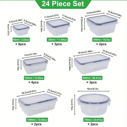 48Pcs BPA-Free Food Storage Set - 24 Airtight Containers &amp; Lids with Labels for Pantry, Travel, Kitchen Organization