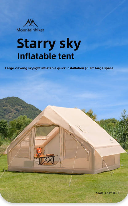 MOUNTAINHIKER Inflatable Camping Tent – 3-4 Person Starry Sky Design | 4-Season Windproof Family Tent
