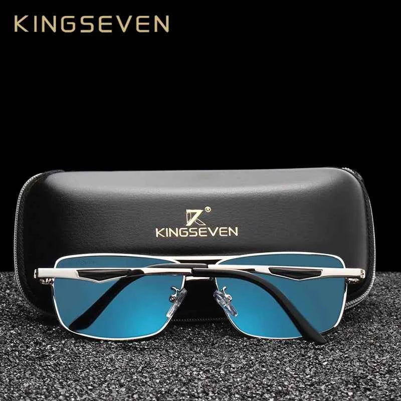 KINGSEVEN 7906 Polarized Sunglasses – Stainless Steel, Mirror, UV400, Men’s