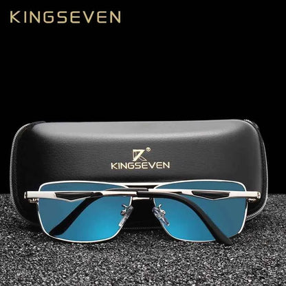 KINGSEVEN 7906 Polarized Sunglasses – Stainless Steel, Mirror, UV400, Men’s