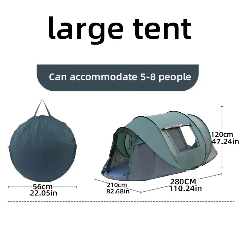 Quick-Open Pop-Up Camping Tent – Waterproof 4-Season Tent for 3–8 People, Instant Setup