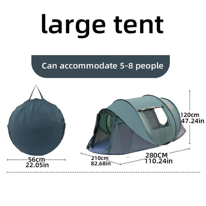 Quick-Open Pop-Up Camping Tent – Waterproof 4-Season Tent for 3–8 People, Instant Setup