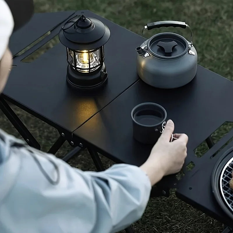 Portable Folding Stainless Steel Camping Table – Outdoor Dining for Camping, Beach &amp; BBQ