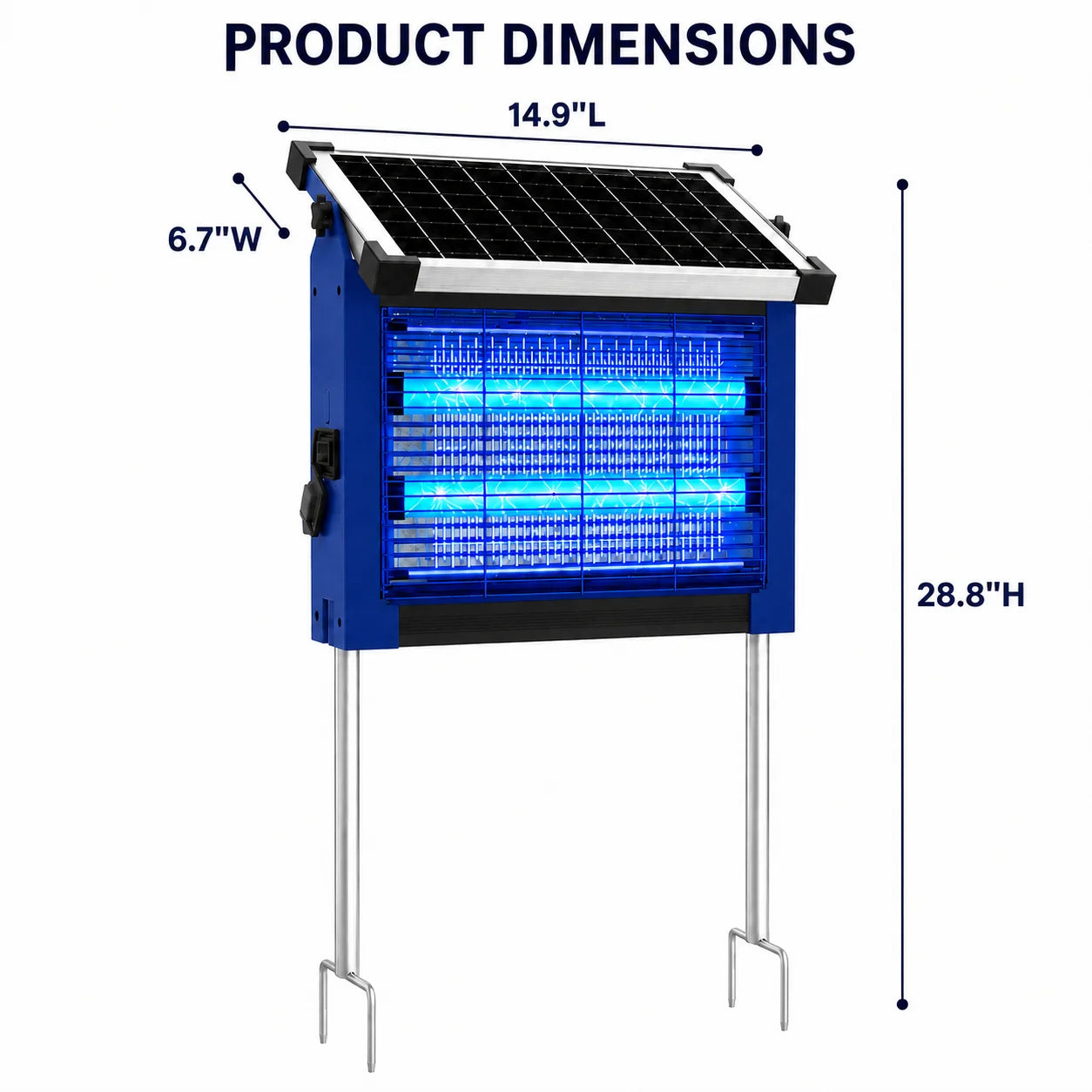 Solar Bug Zapper Outdoor Waterproof, 4500V High Power Cordless Mosquito Zapper, Dual Solar &amp; USB Rechargeable for Patio Garden