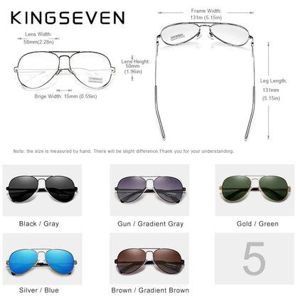 KINGSEVEN Photochromic Polarized Pilot Sunglasses – Men&