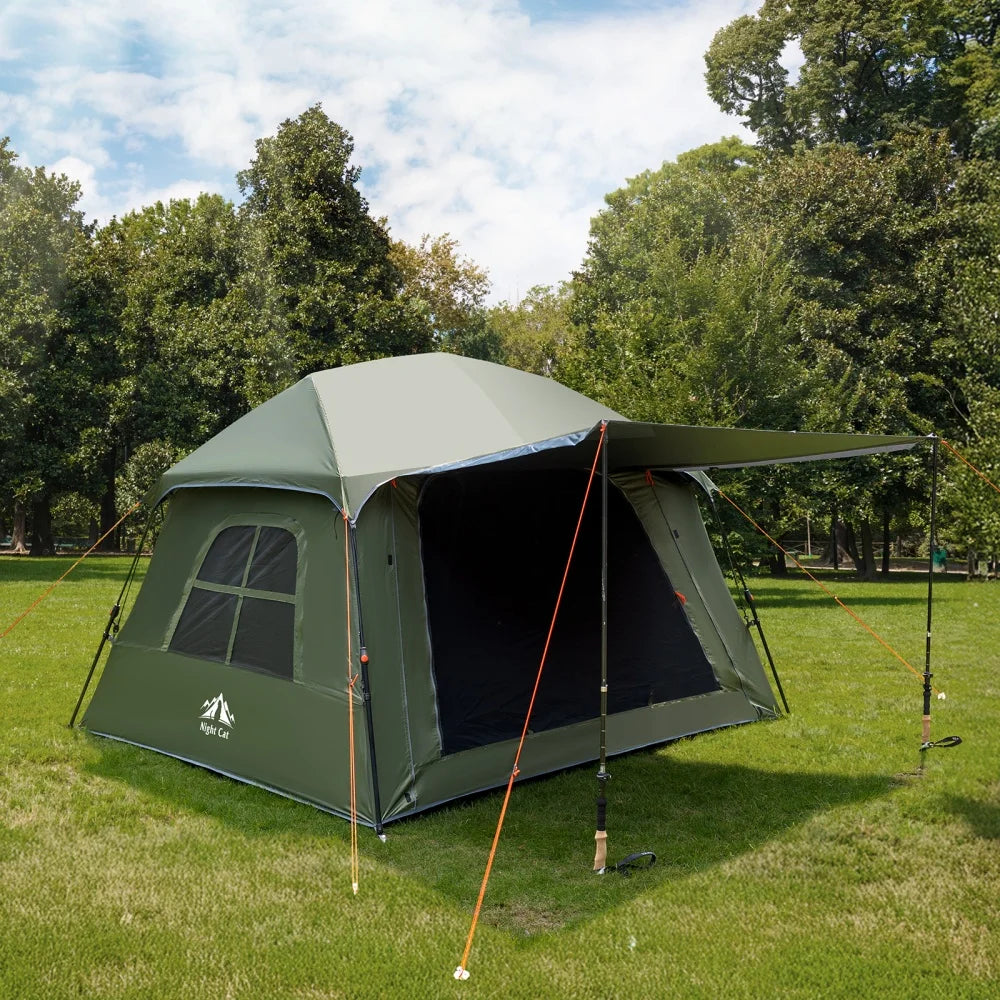Night Cat 4-Person Blackout Pop-Up Camping Tent with Vestibule &amp; Rainfly