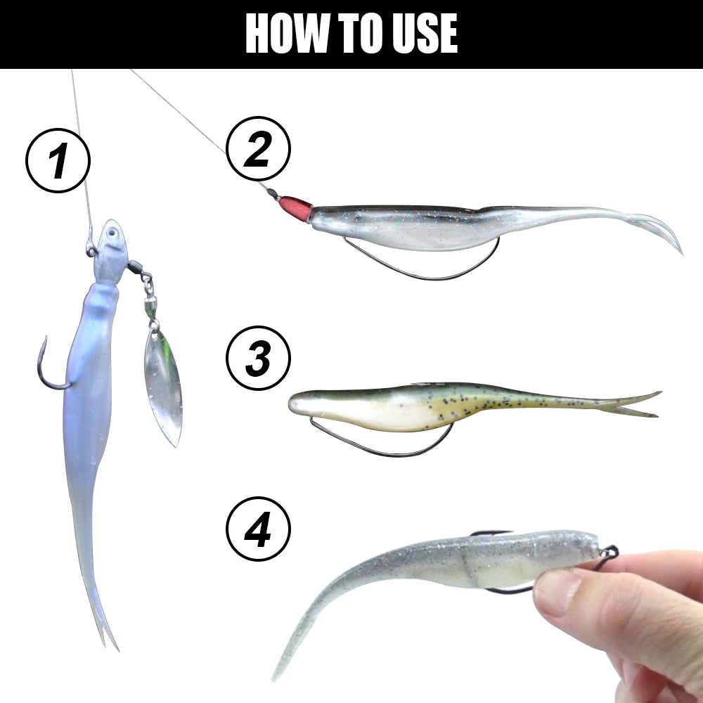 Spinpoler TPR Jerk Shad Swimbait – 5"/12cm Floating Soft Bait, 5 Pcs