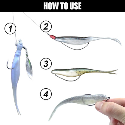 Spinpoler TPR Jerk Shad Swimbait – 5"/12cm Floating Soft Bait, 5 Pcs