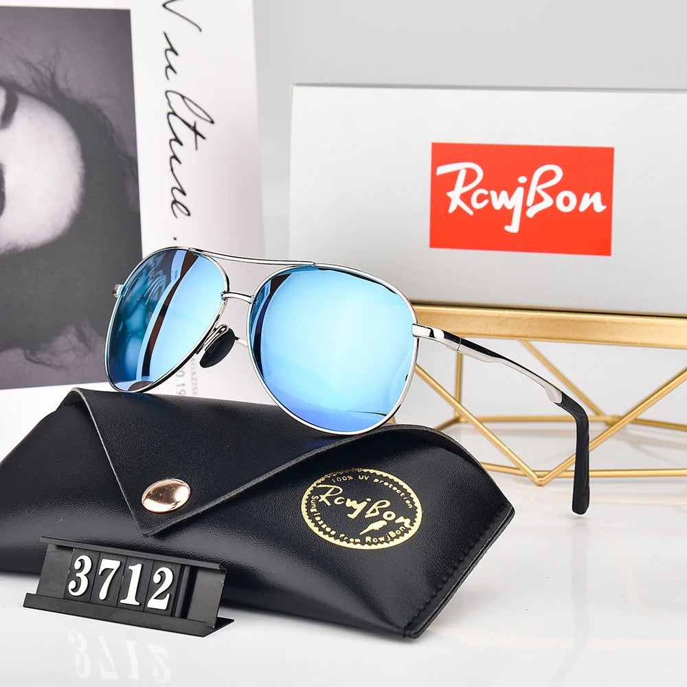 RCWJBON Square Aviator Sunglasses – UV400 Stainless Steel Frame | Unisex Driving &amp; Outdoor Eyewear