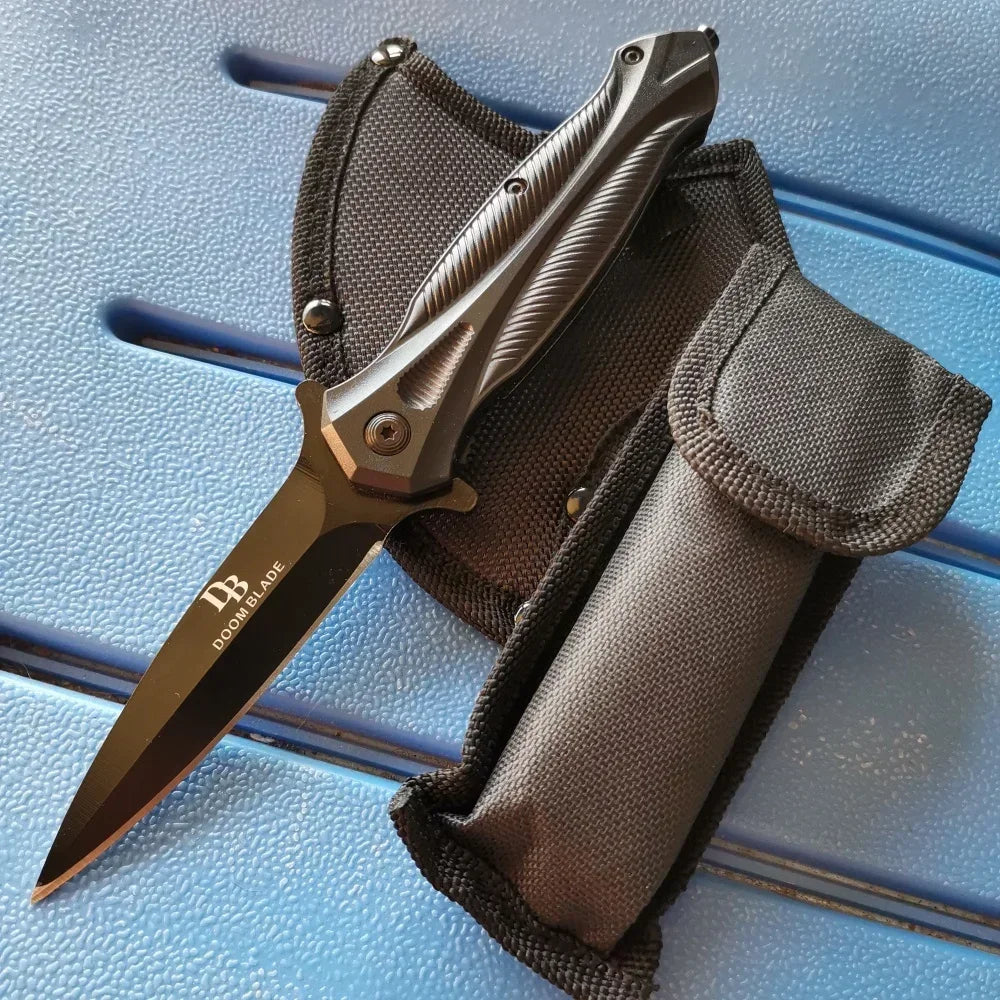 Stainless Steel Axe &amp; Folding Knife Combo Set: Durable for Outdoor Adventures, Camping &amp; Hiking