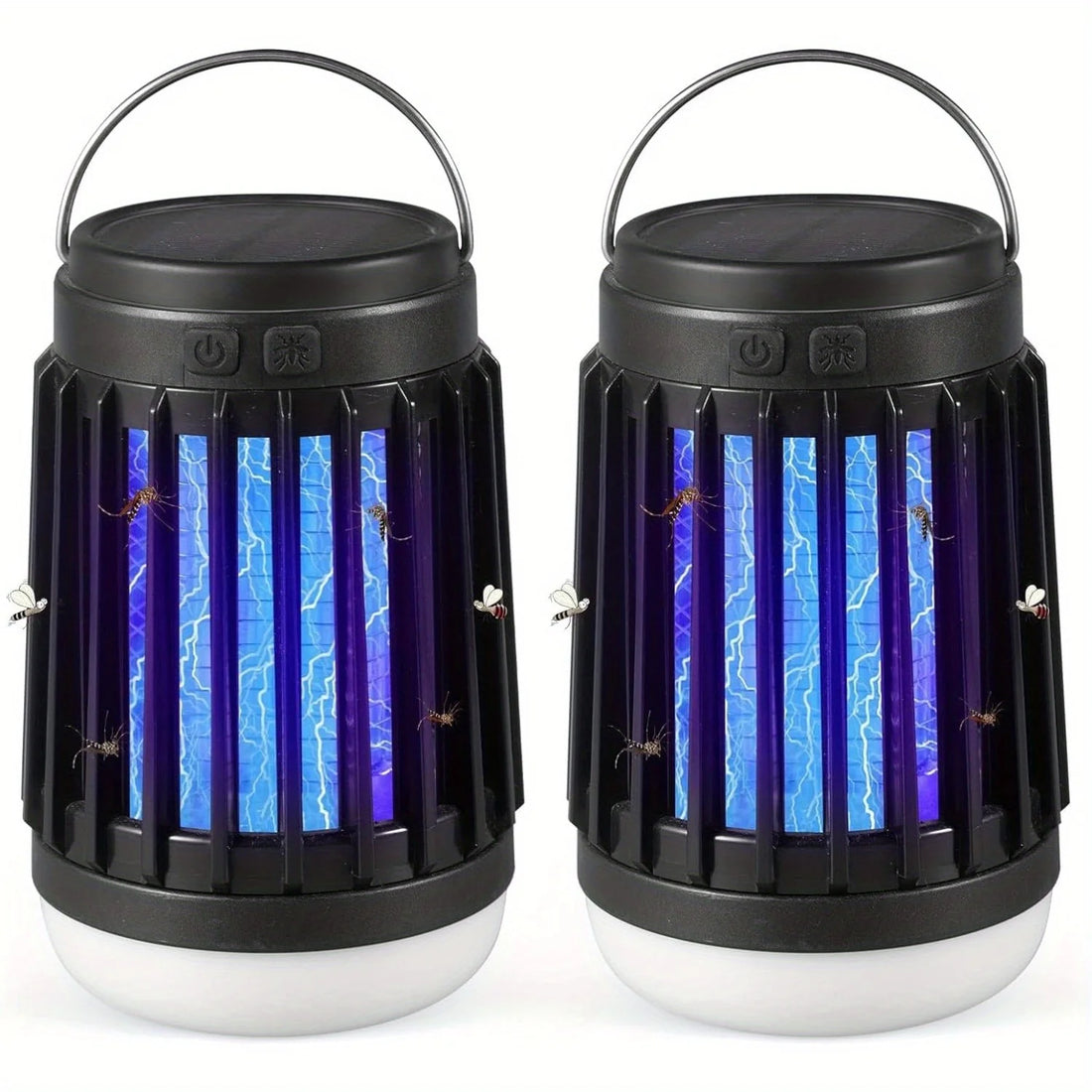2Pcs 3 in 1 Cordless Mosquito Light Killer Portable Small Solar Bug Zapper For Patio Home Camping Light, Mosquito Killer