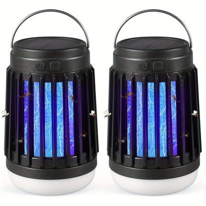 2Pcs 3 in 1 Cordless Mosquito Light Killer Portable Small Solar Bug Zapper For Patio Home Camping Light, Mosquito Killer