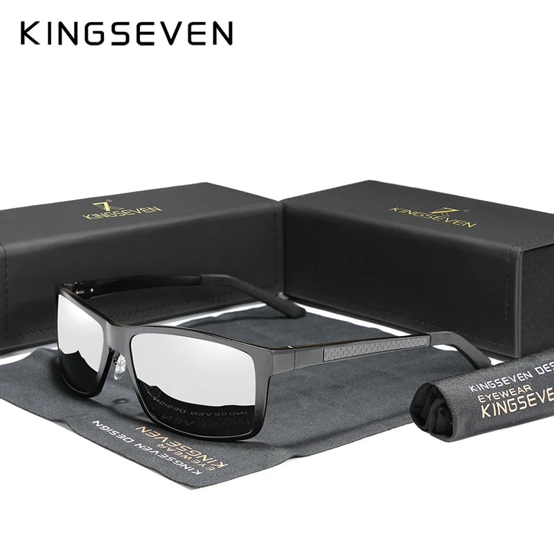 KINGSEVEN Aluminum Polarized Sunglasses – UV400 Mirror Anti-Reflective Driving &amp; Biking Eyewear