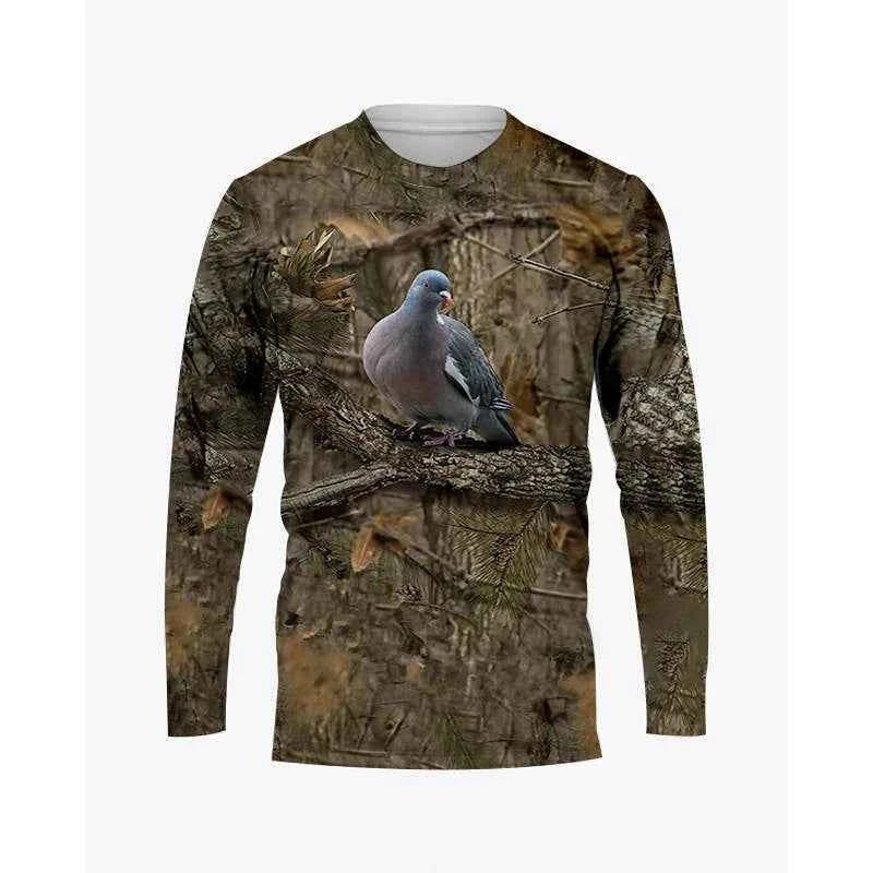 Camo &amp; Wildlife Graphic Long-Sleeve T-Shirt – Unisex Oversized Pullover Tee