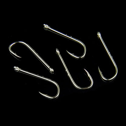 Long Shank Barbed Fishing Hooks – Carbon Steel, Sharp Point, Corrosion Resistant, 50 or 100 pcs