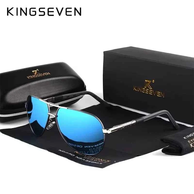 KINGSEVEN Brand Classic Pilot Aluminum Polarized Sunglasses For Men Women Driving Vacation Eyewear UV400