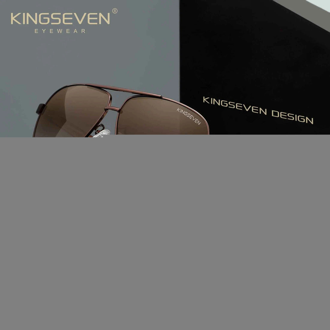 KINGSEVEN 7188 Polarized Square Sunglasses – Aluminium-Magnesium Frame, UV400, Unisex