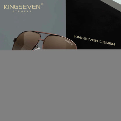 KINGSEVEN 7188 Polarized Square Sunglasses – Aluminium-Magnesium Frame, UV400, Unisex