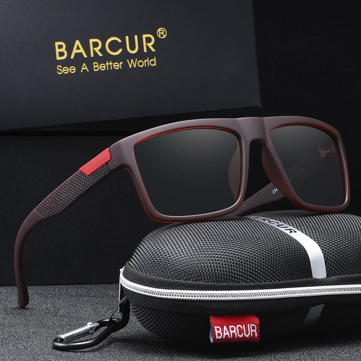 BARCUR Business Style Polarized Sunglasses – UV400 Square Frame for Daily Travel