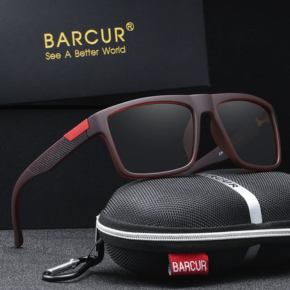 BARCUR Business Style Polarized Sunglasses – UV400 Square Frame for Daily Travel