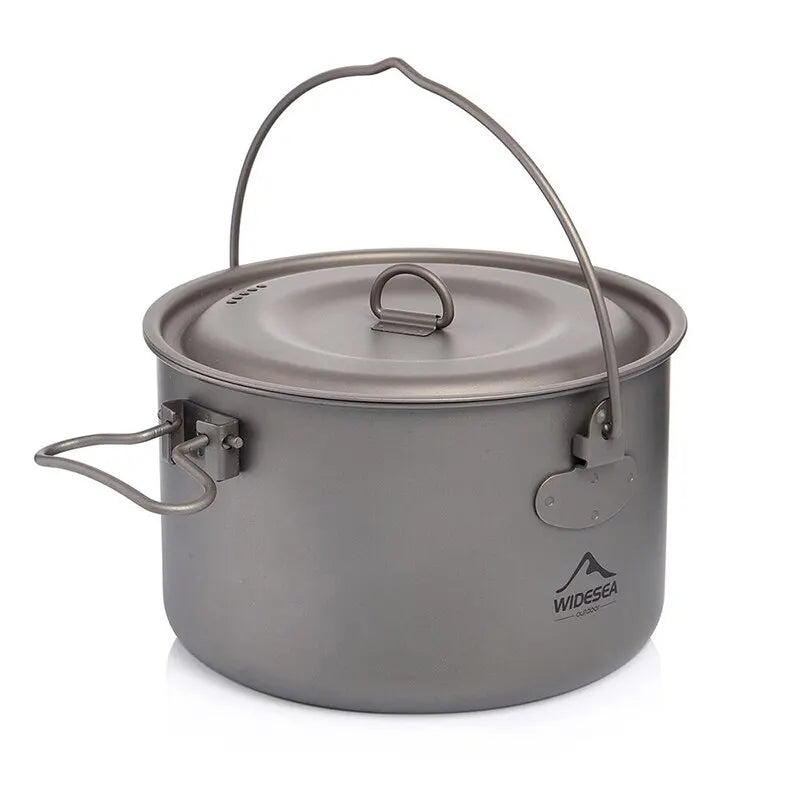Widesea  Titanium Cookware  Titanium Cookware Set Tourism Cauldron Outdoor Cooking Pot Frying Pan Picnic Kitchen Hiking Trekking