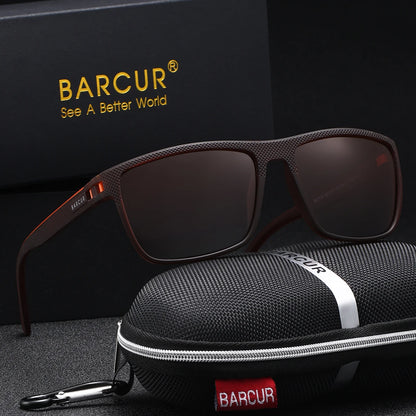 BARCUR Polarized Rectangle Sunglasses – UV400 Mirror Gradient Lens, TR-90 Frame, 9 Colors