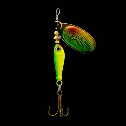 9g Rotating Fishing Bait Spoon Lure Metal Triple Hook Artificial Fish Wobbler Feeder for Enhanced Fishing Experience