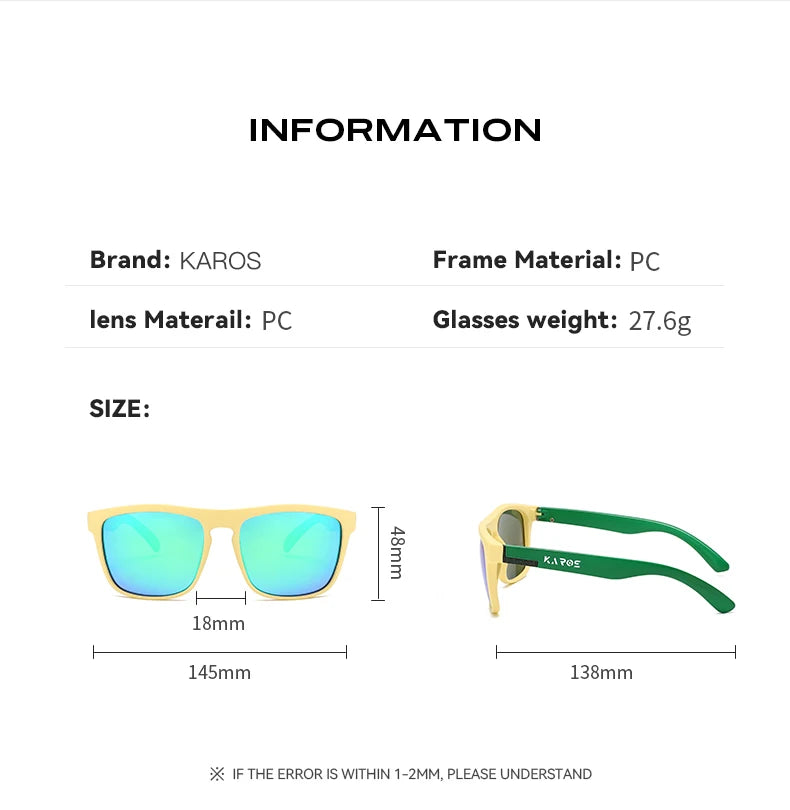 KAROS YZ2042 Oversized Sport Sunglasses – TAC Polarized Mirror, Anti-Reflective, UV400, Unisex