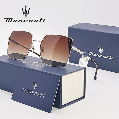 Maserati UV400 Polarized Sunglasses – Square Alloy Frame, Anti-Reflective TAC Lenses
