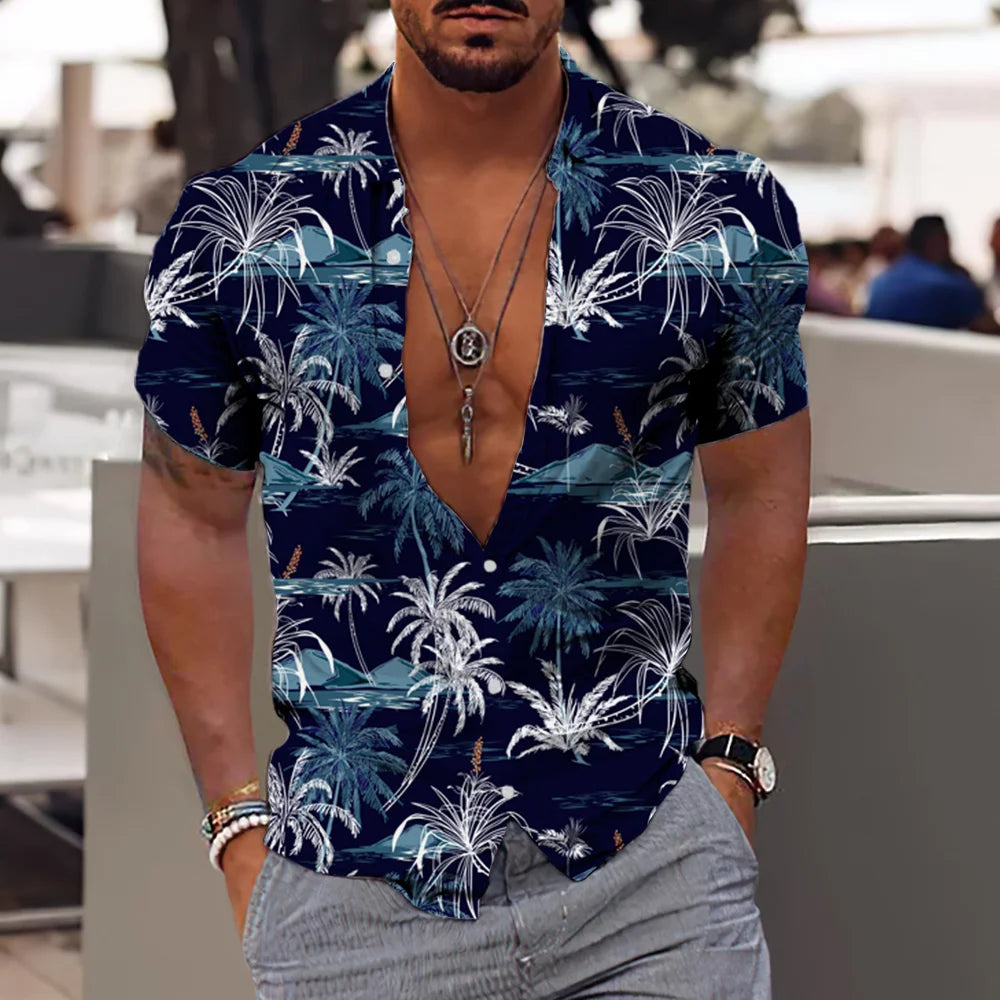 2024 Coconut Tree Shirts For Men 3d Printed Men&