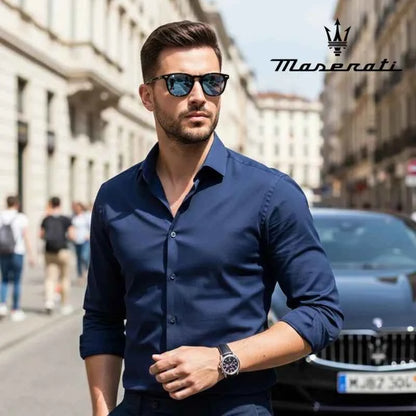 MASERATI 90173 Polarized Round Sunglasses – TR-90 Frame, UV400, Unisex