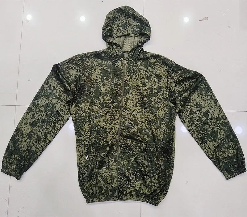 AUKUPKEE Tactical Mesh Mosquito-Proof Suit – Unisex Camo Hoodie &amp; Pants Set