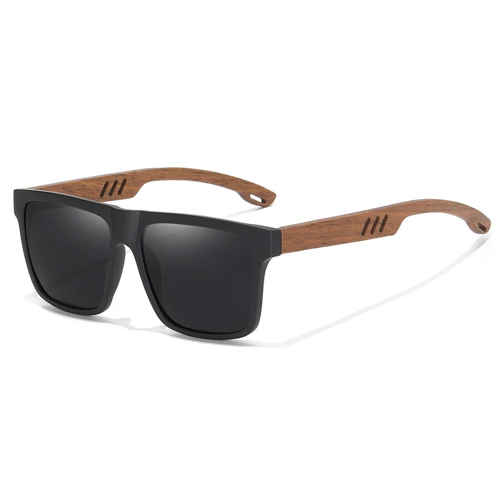 Wood Grain Polarized Pilot Sunglasses UV400 – Men&