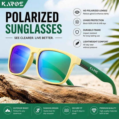 KAROS YZ2042 Oversized Sport Sunglasses – TAC Polarized Mirror, Anti-Reflective, UV400, Unisex