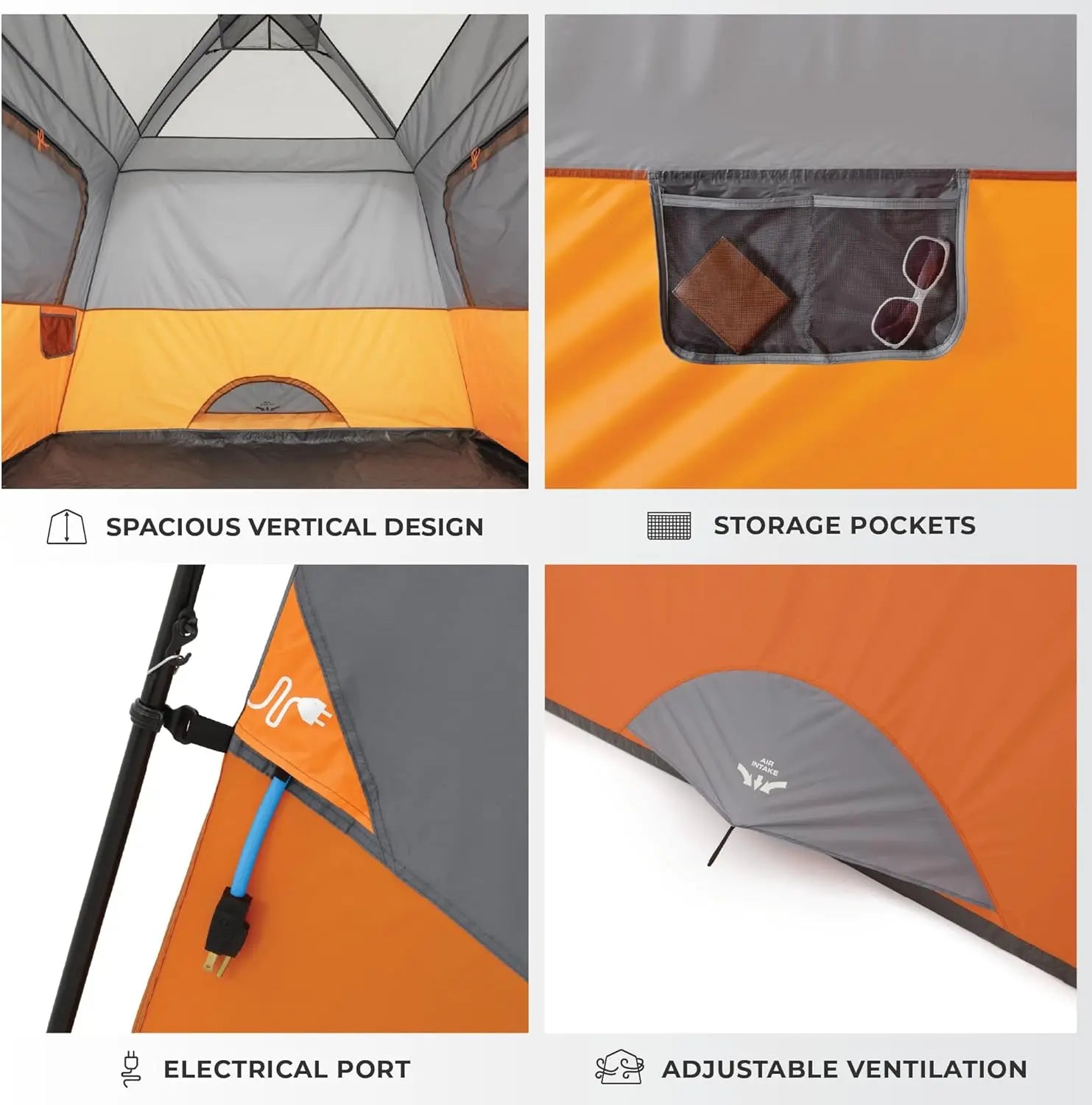 Family Cabin Camping Tent – 4-6 Person Double-Layer Canvas &amp; PVC with Aluminum Poles, Gear Loft &amp; Carry Bag