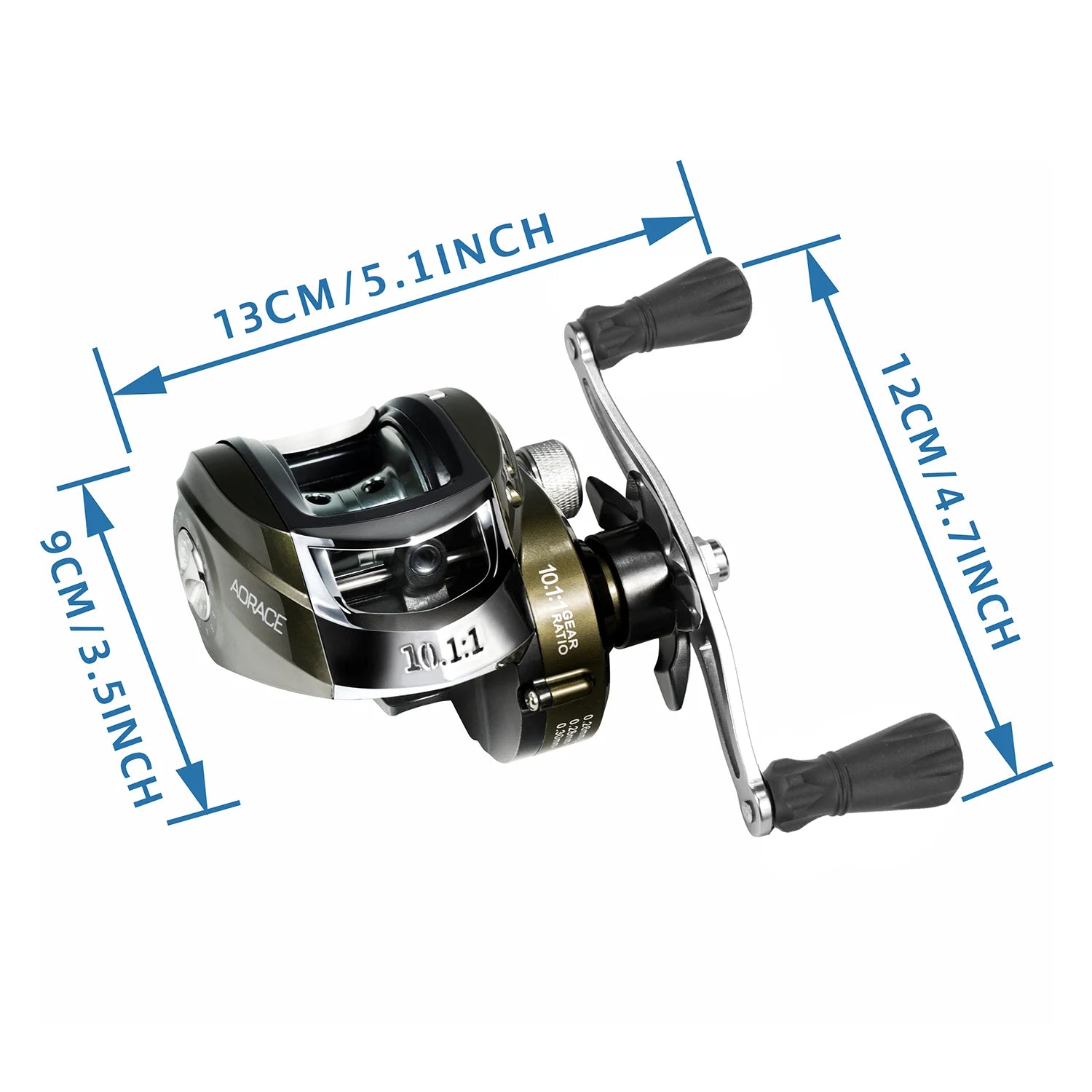 Green Waterdrop Baitcasting Reel – Ergonomic Circular Grip, Smooth Casting for Ocean, Lake &amp; River Fishing
