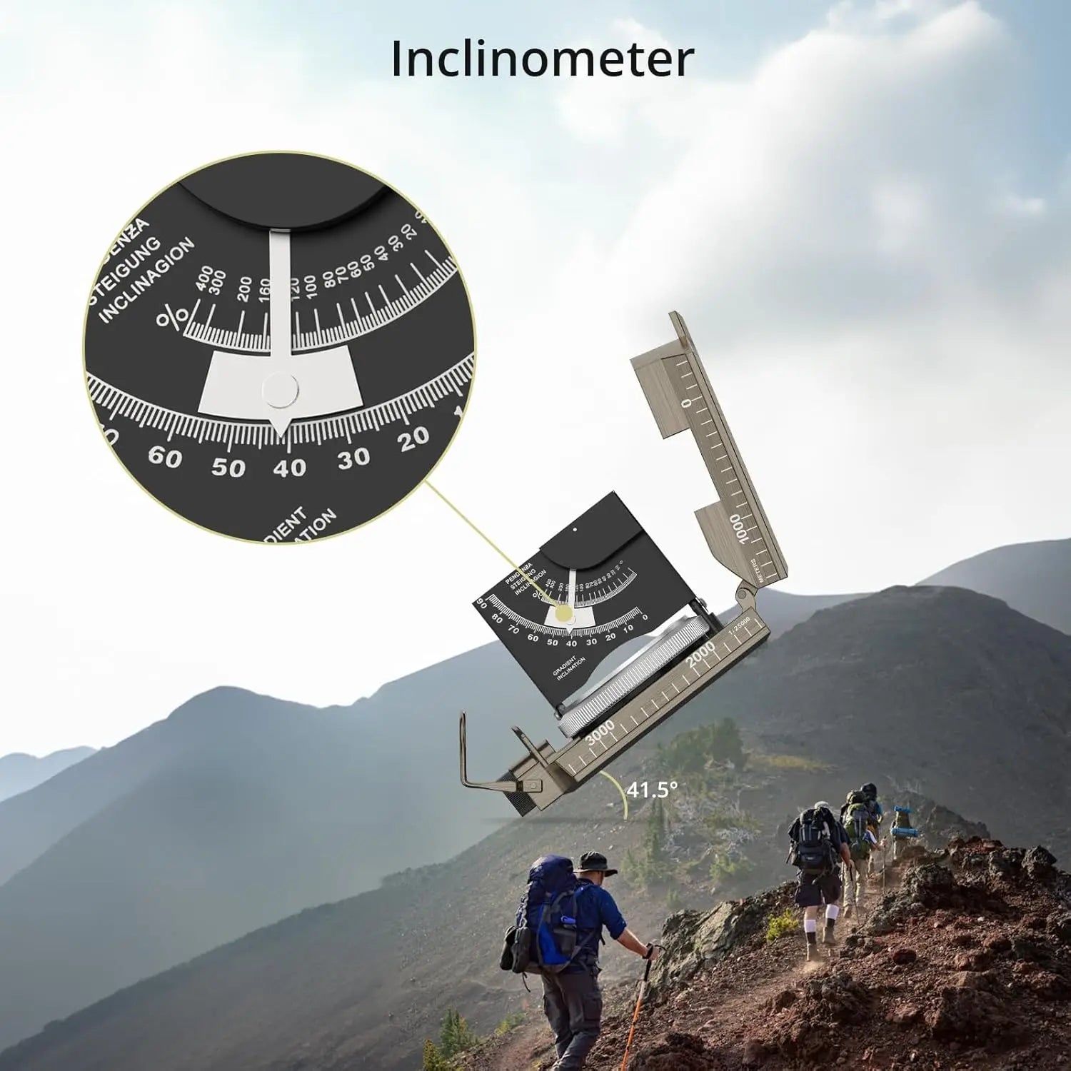 IP65 Waterproof Metal Compass with Clinometer – Precision Navigation for Camping, Hunting &amp; Hiking