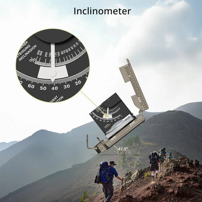 IP65 Waterproof Metal Compass with Clinometer – Precision Navigation for Camping, Hunting &amp; Hiking