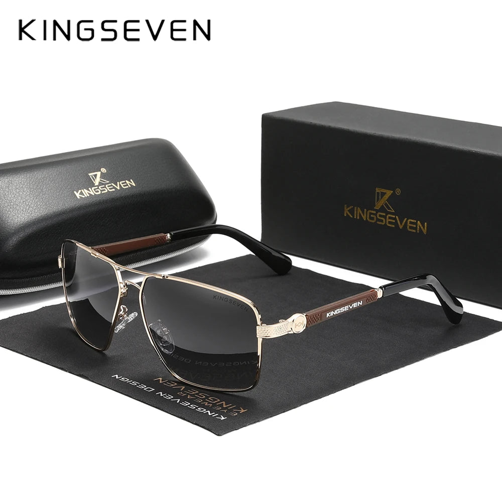KINGSEVEN 7790 Polarized Square Sunglasses – Alloy Frame, UV400, Photochromic Options