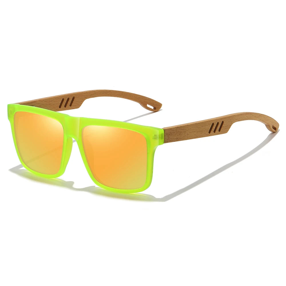 Wood Grain Polarized Pilot Sunglasses UV400 – Men&
